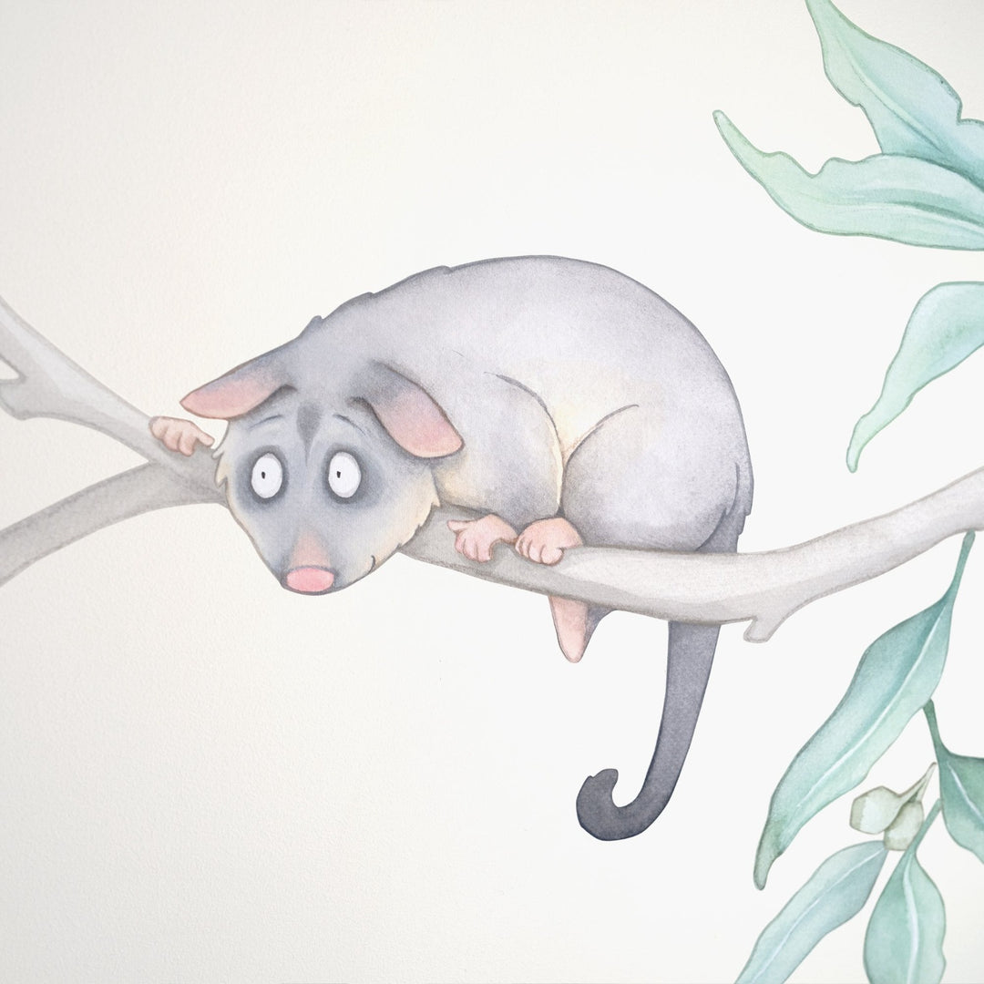 Possum in Gum Tree Wall Decals