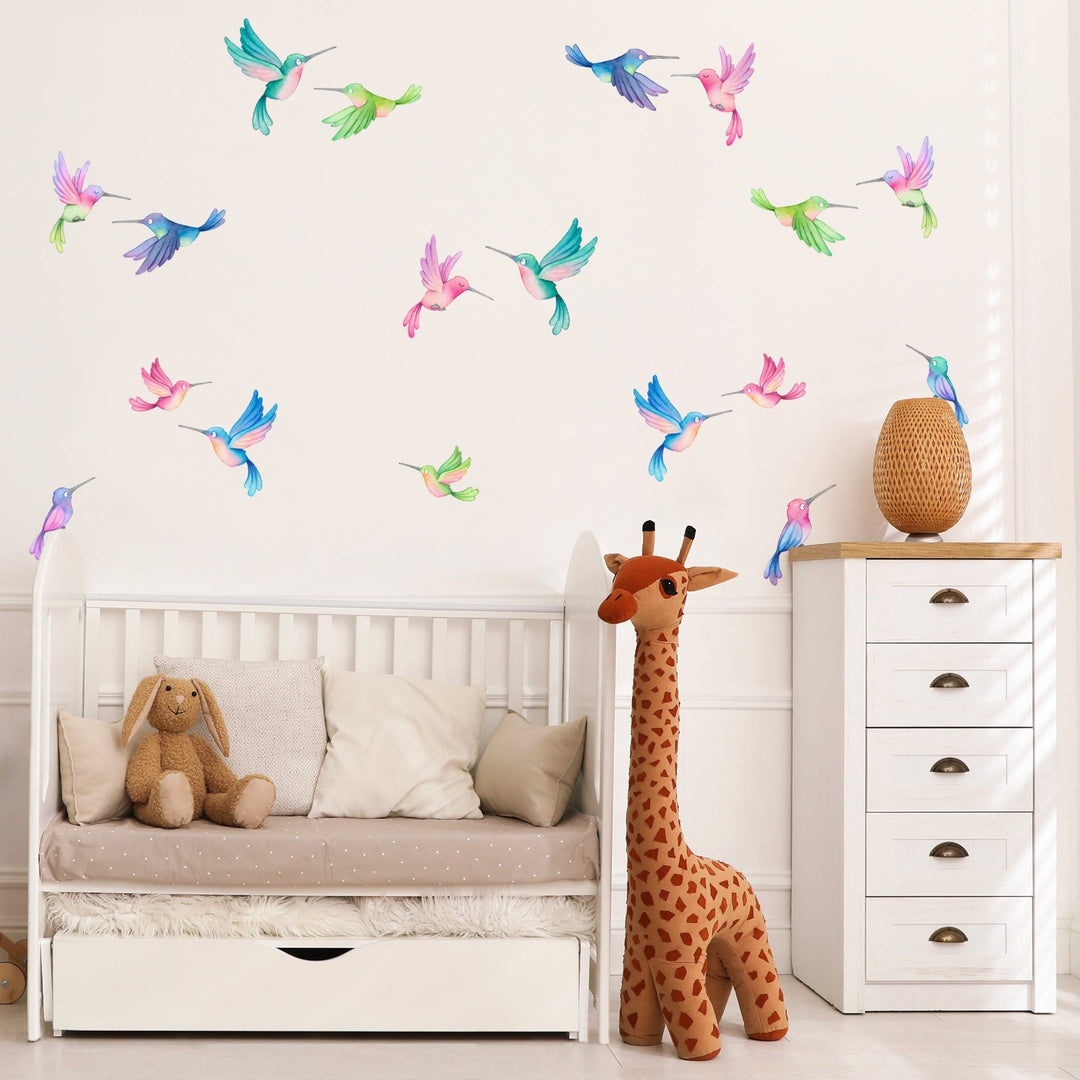 Hummingbird Wall Stickers_Removable Nursery Wall Art, Medium