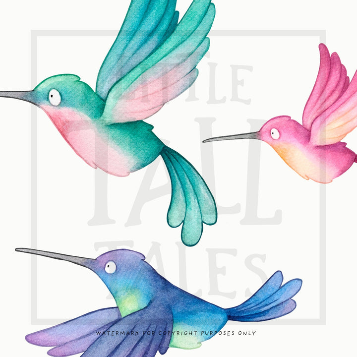 Hummingbirds Fabric Wall Decal