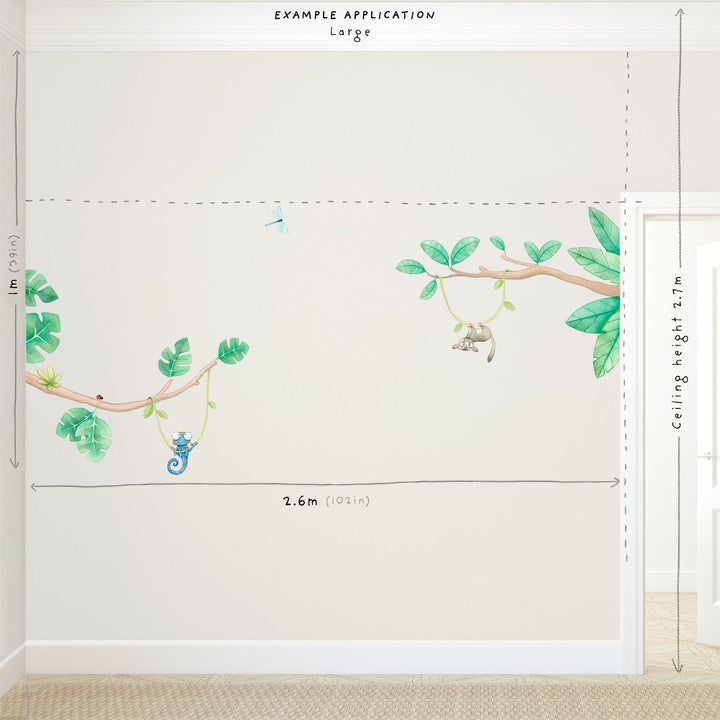 Image showing the sizing for the large Jungle Branches