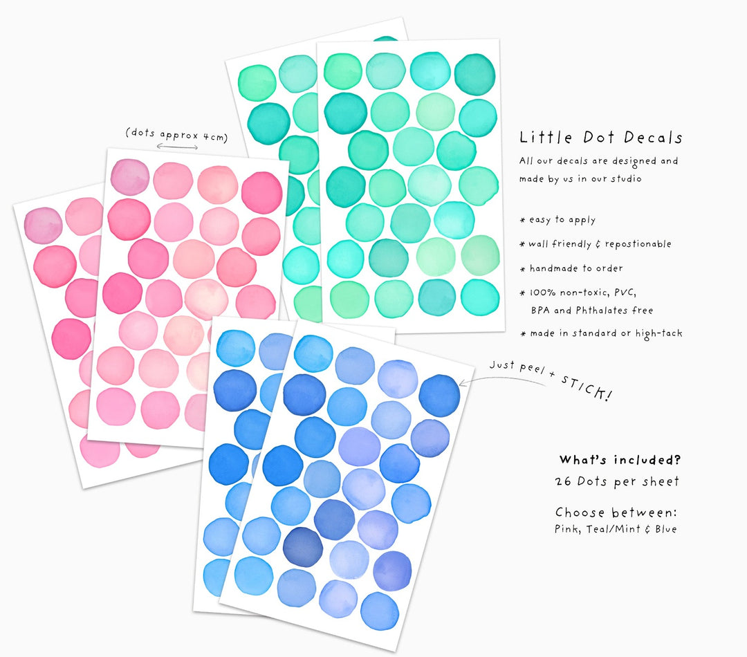 Small Watercolour Dots Wall Decals