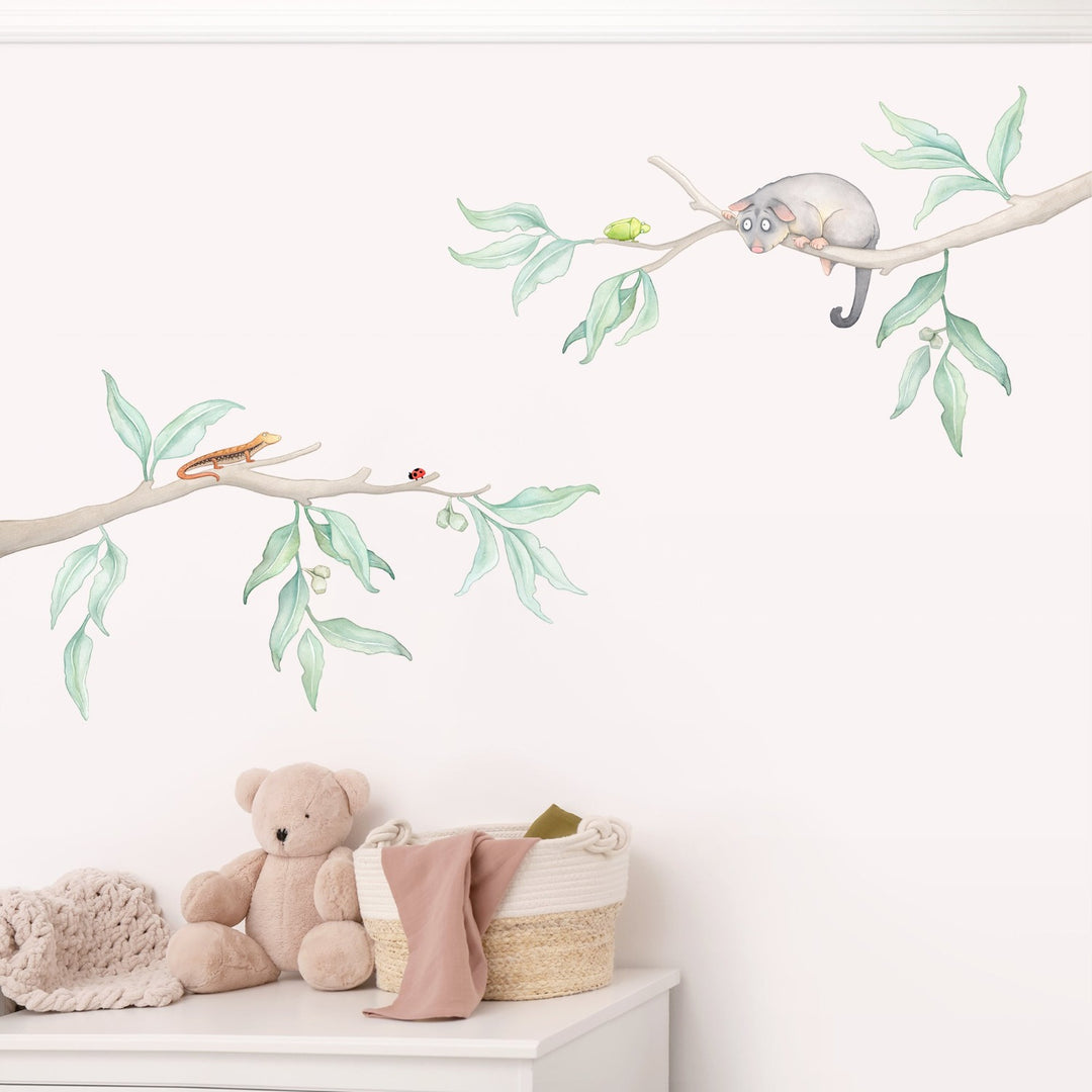 Possum in Gum Tree Wall Decals