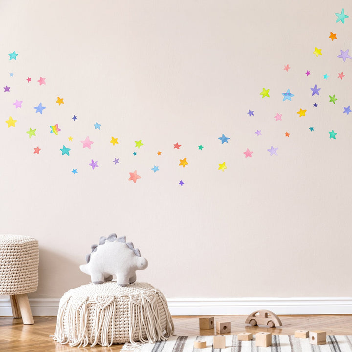 Rainbow star fabric wall decals, little tall tales