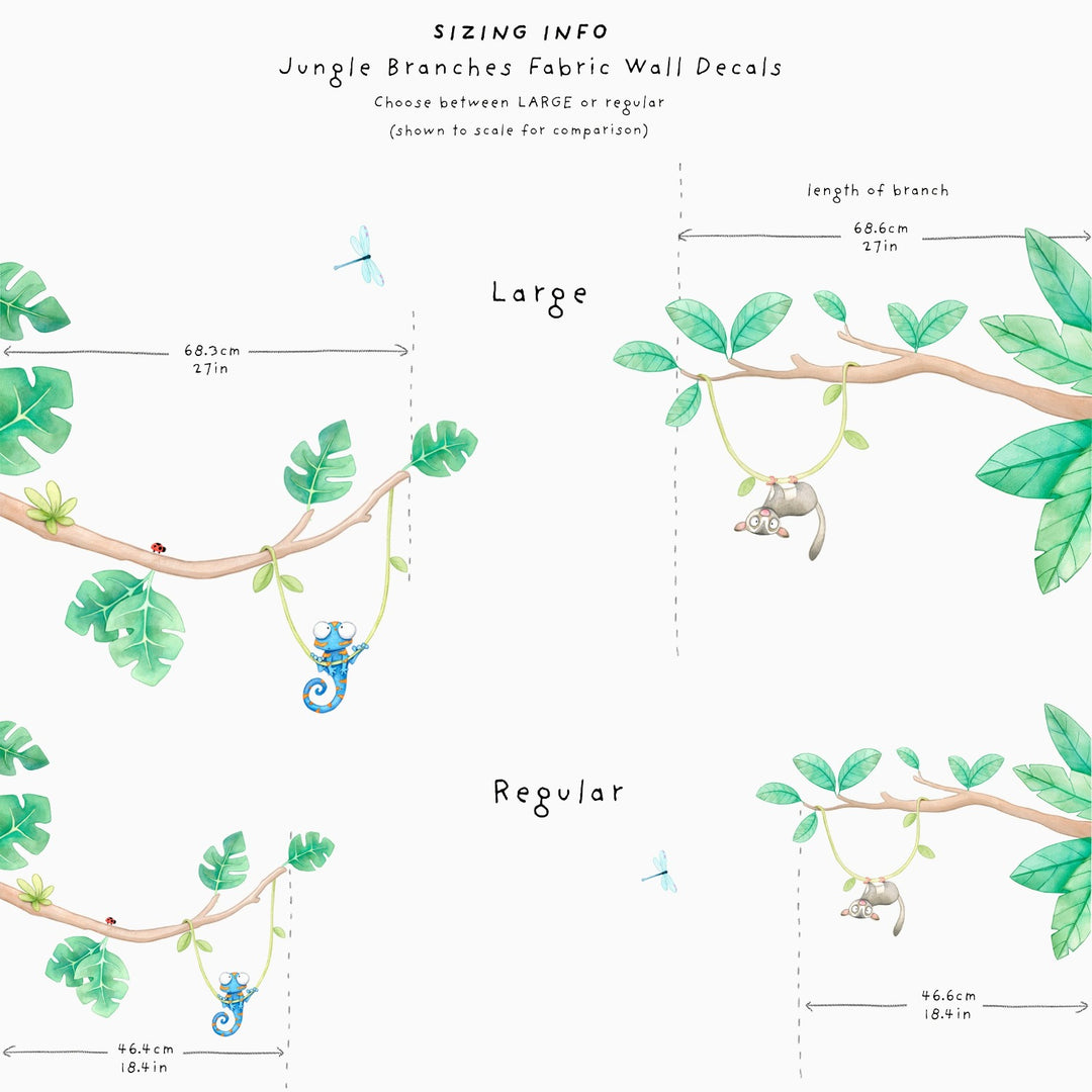 a diagram showing measurements for the jungle branches