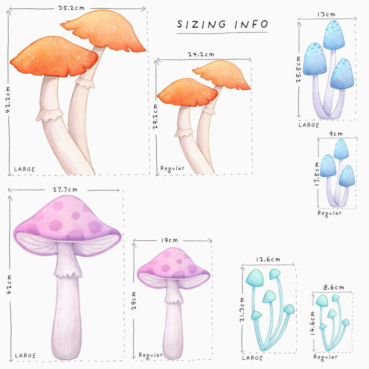 Toadstool size information