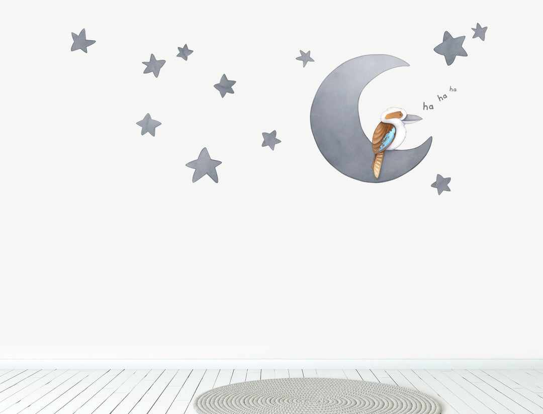 Kookaburra Moon Night Time Wall Decal