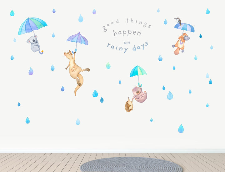 Aussie Animals 'Good Things' Blue Wall