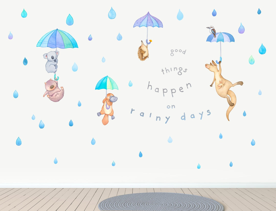 Aussie Animals 'Good Things' Blue Wall Variation