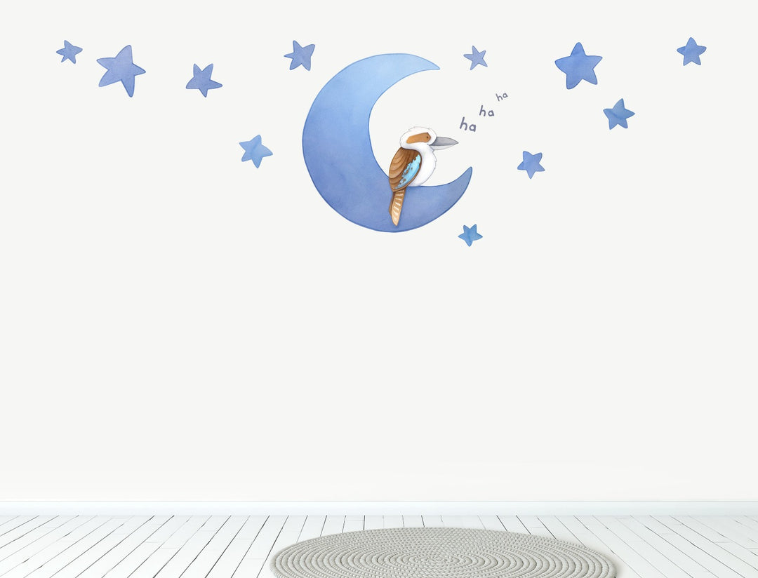 Kookaburra Moon Night Time Wall Decal