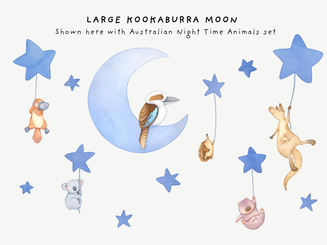 Kookaburra Moon Night Time Wall Decal