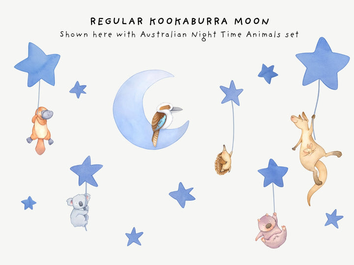 Kookaburra Moon Night Time Wall Decal