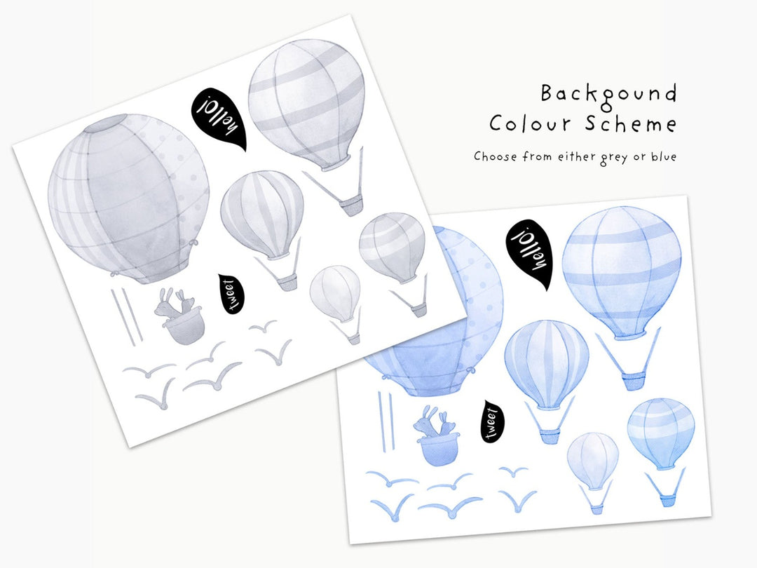 Hot Air Balloon Background Wall Decals