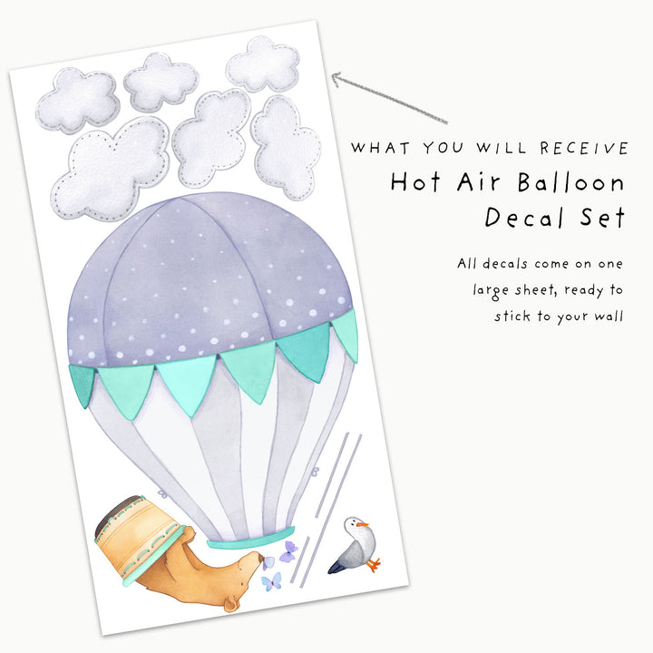 Hot Air Balloon Wall Decal set information from Little Tall Tales