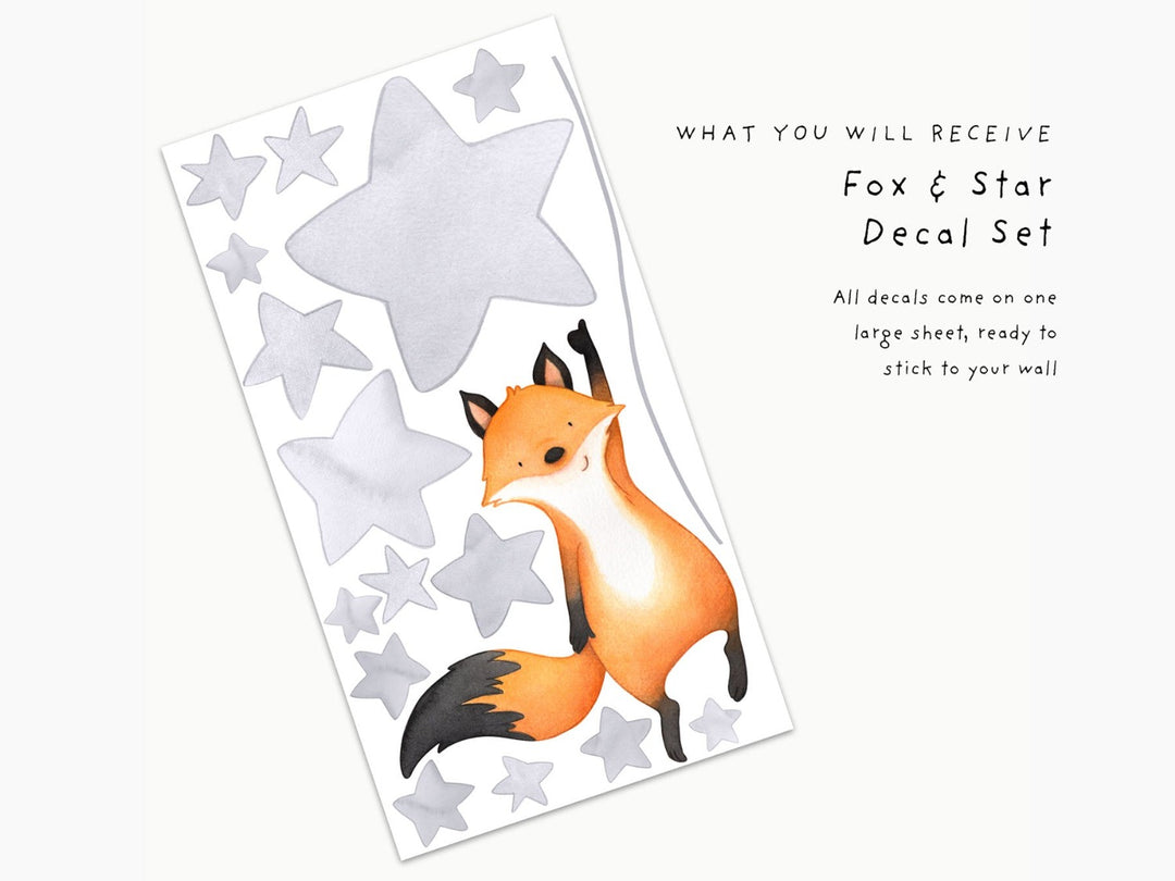 Little tall tales fox star wall decal set information, wall sticker sheet