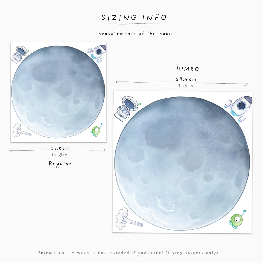 Moon Wall Sticker Sizing Information