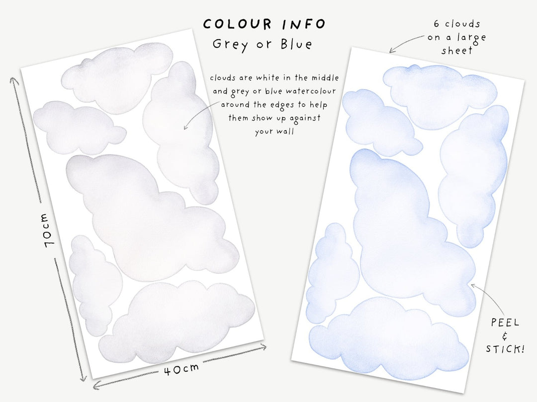 Large Clouds Wall Decals