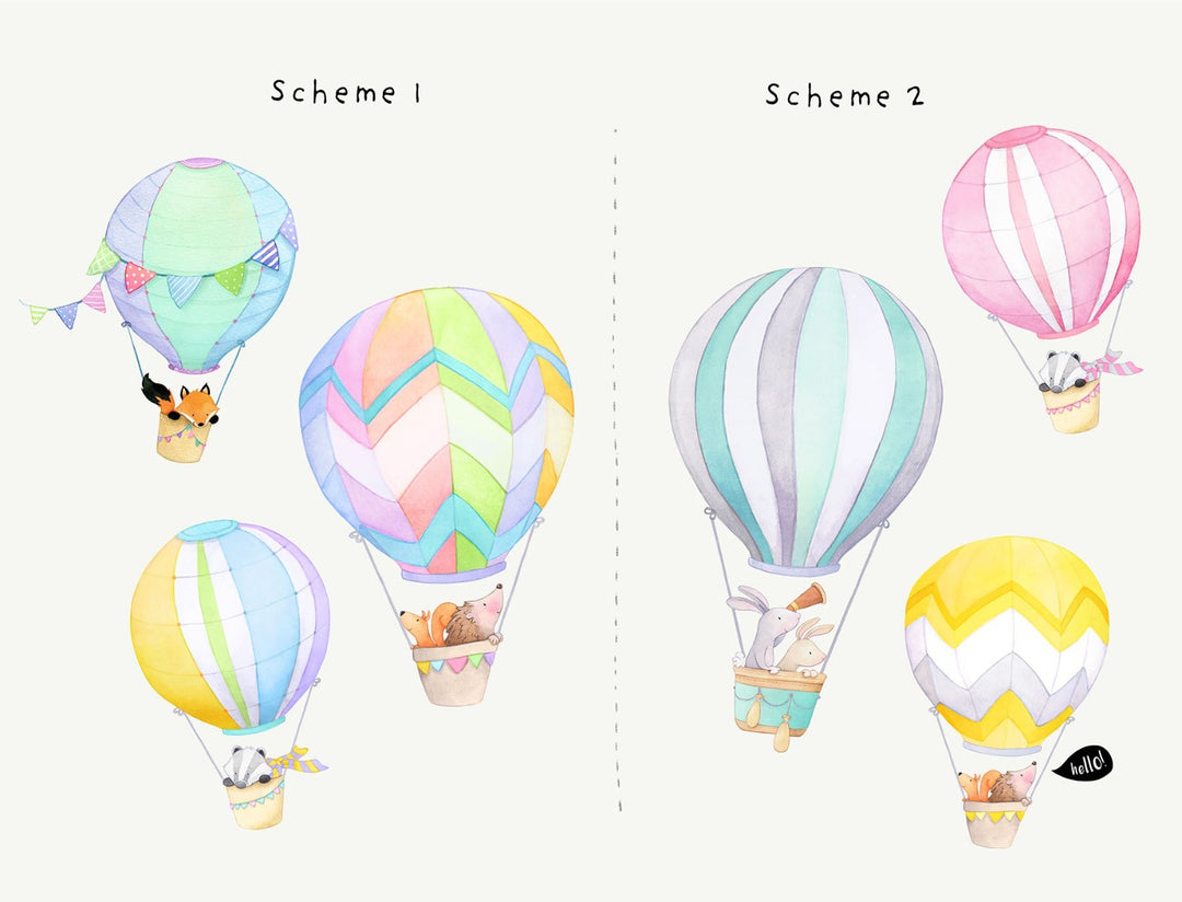 Hot Air Balloon Wall Decal Bundle