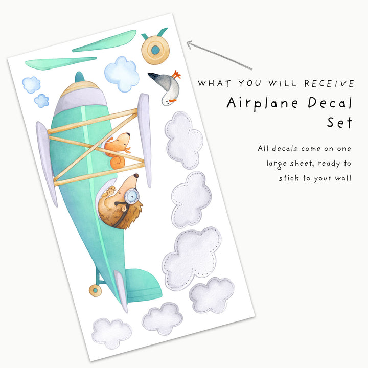 Woodland Animal Plane Wall Decal