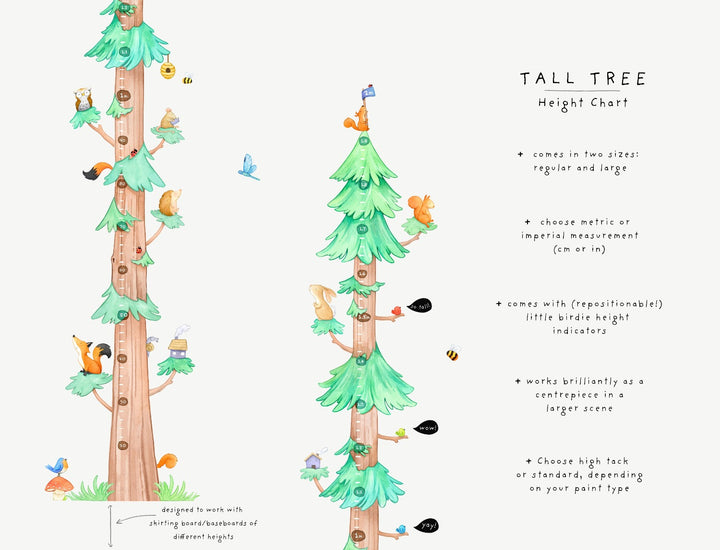 Tree Height Chart Wall Decals