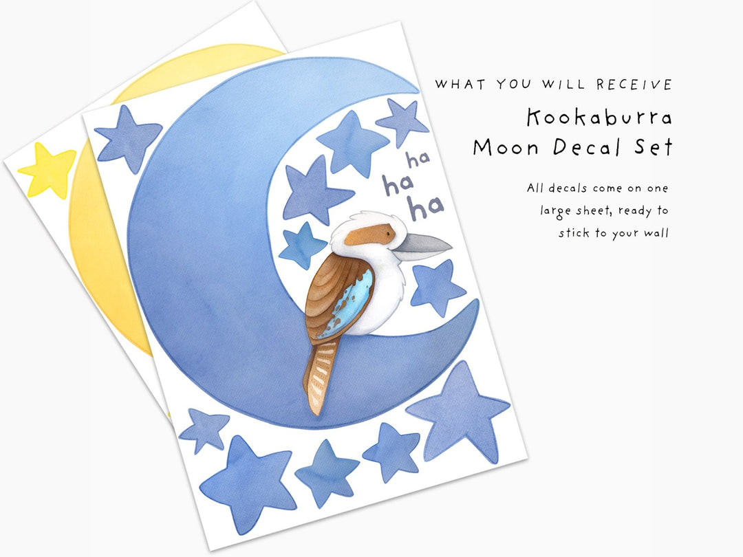 Kookaburra Moon Night Time Wall Decal