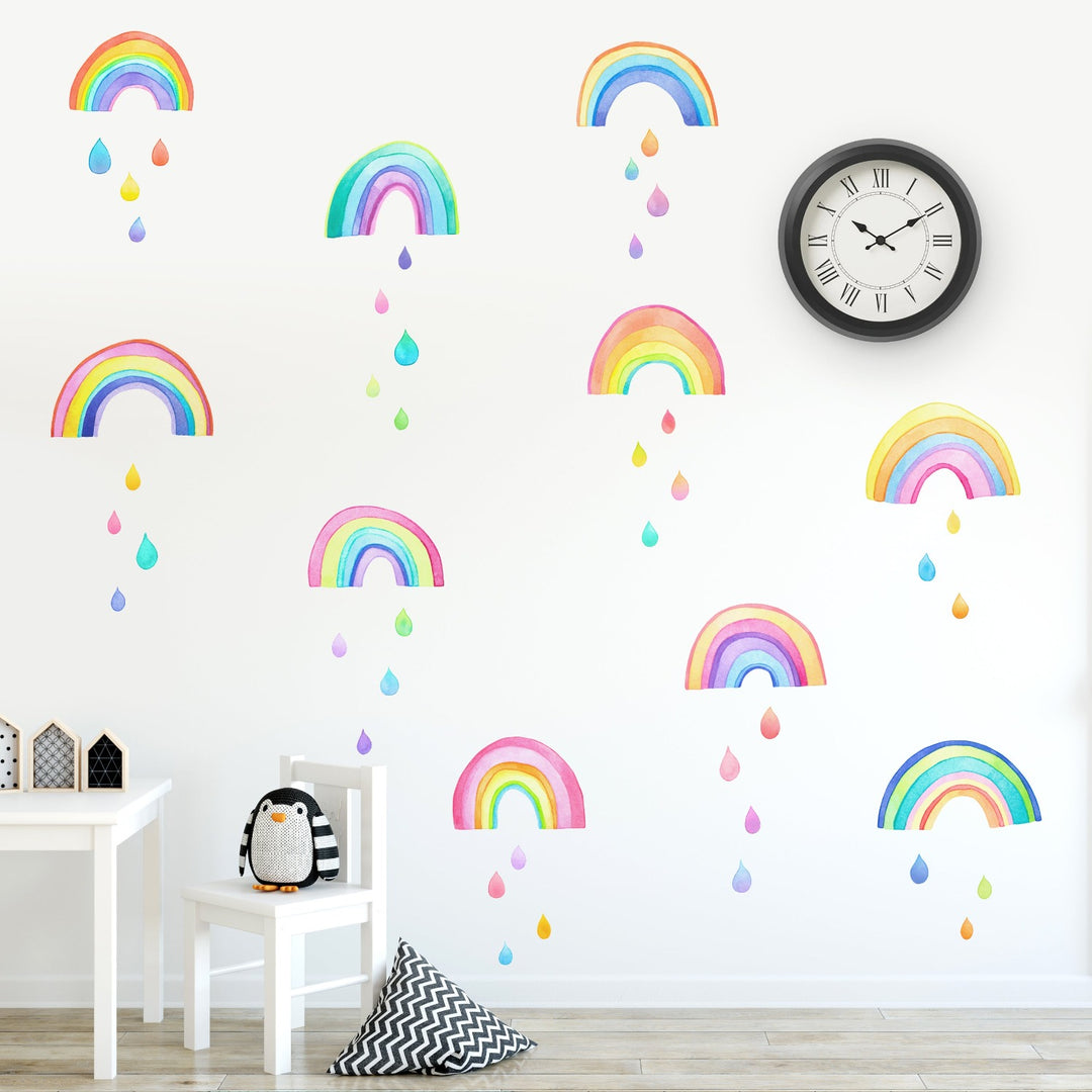 Rainbows and Raindrops Wall Decals