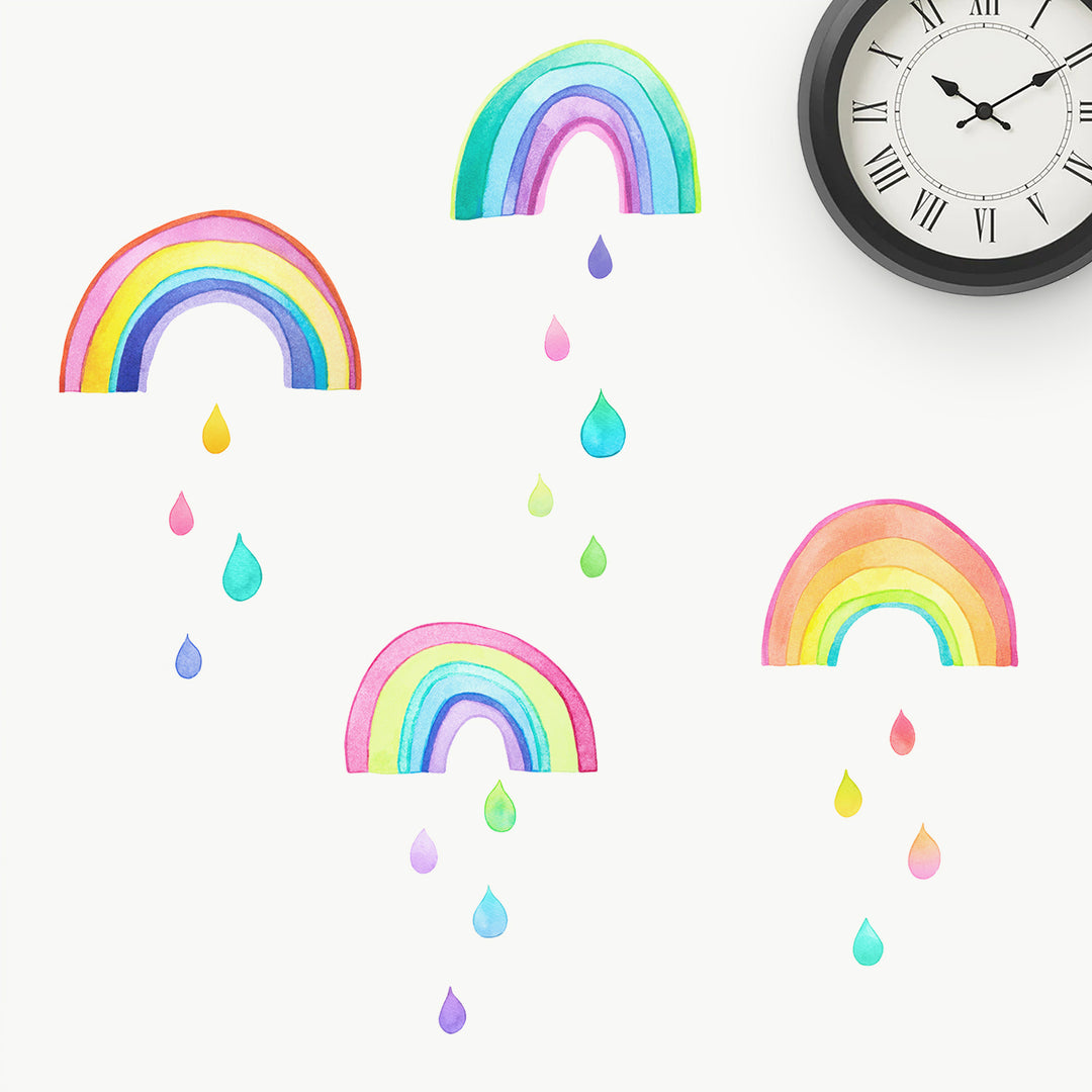 Rainbows and Raindrops Wall Decals