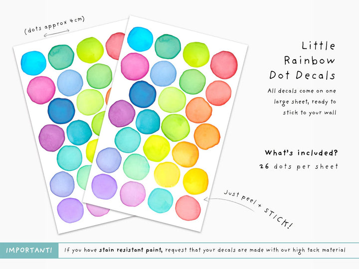 Little Rainbow Dots Fabric Wall Decal