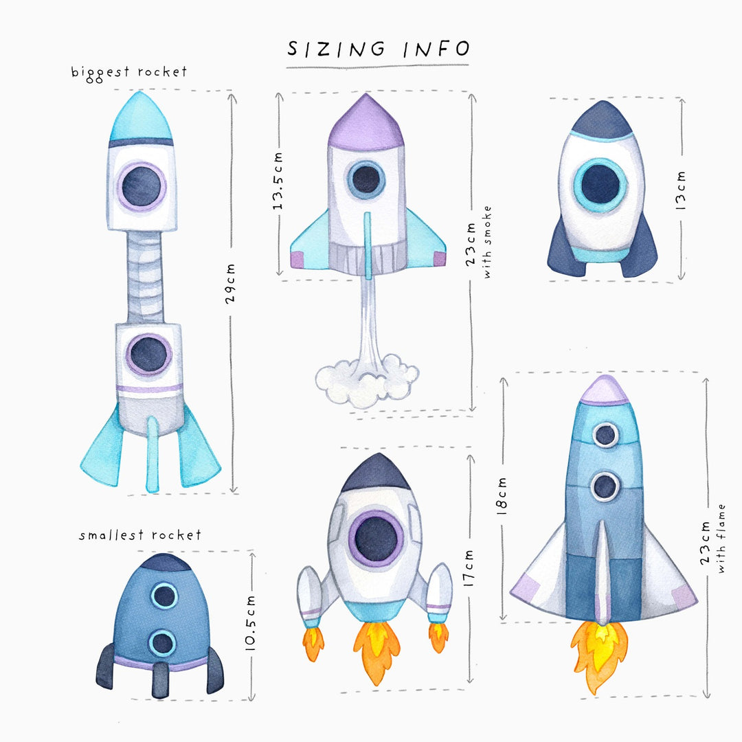 Space Rocket Wall Decals