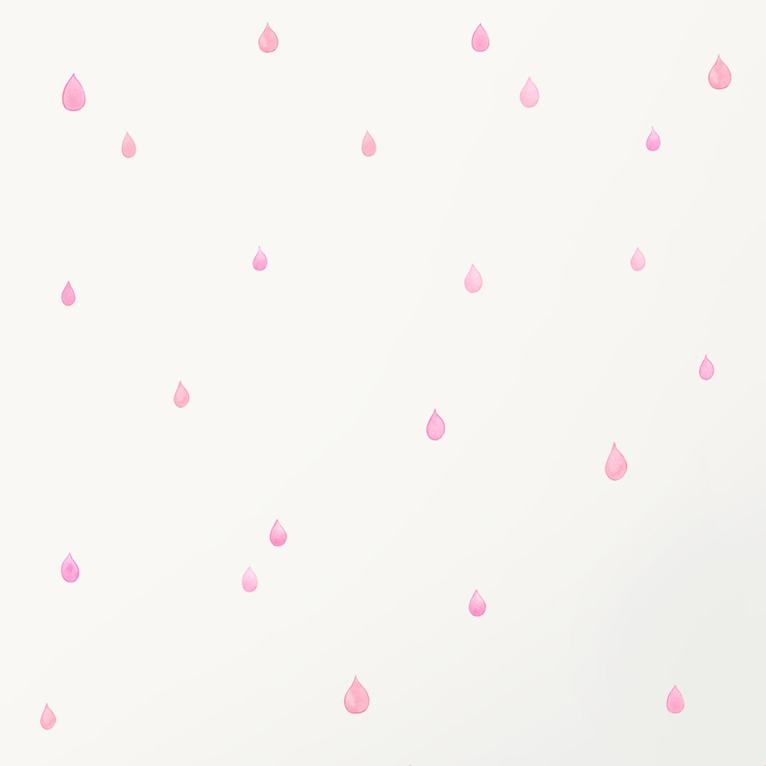 Pink raindrop children's decals, nursery, little girl