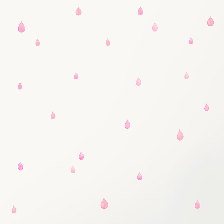 Pink raindrop children's decals, nursery, little girl