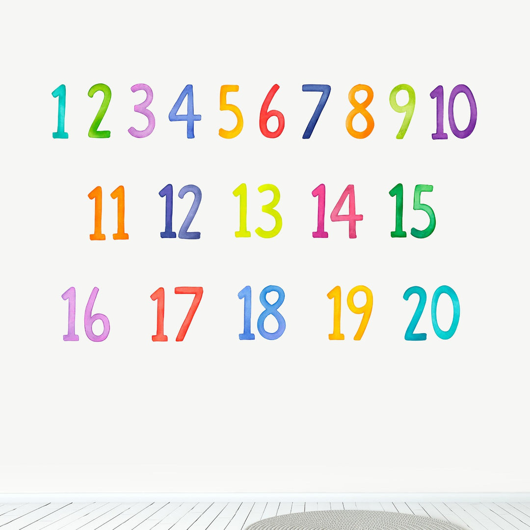 Rainbow Numbers Wall Decals