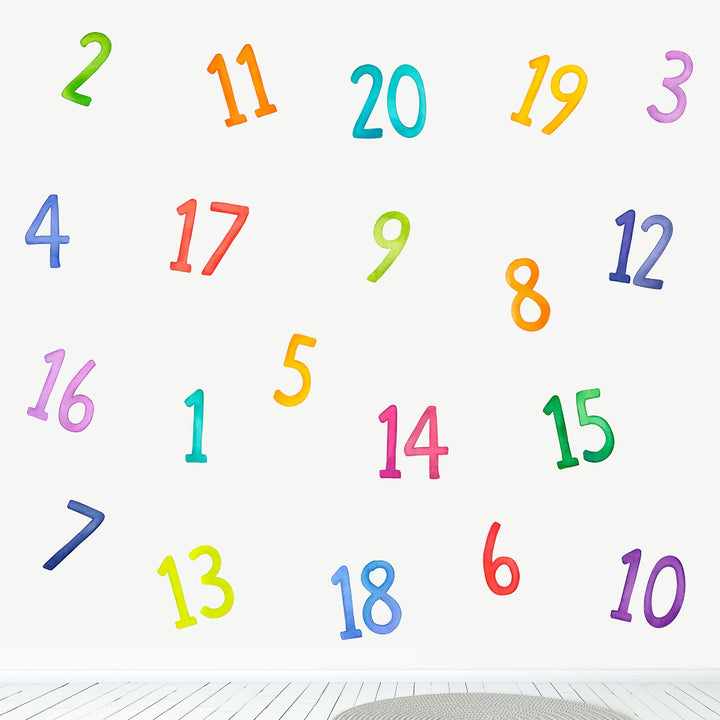 Rainbow Numbers Wall Decals