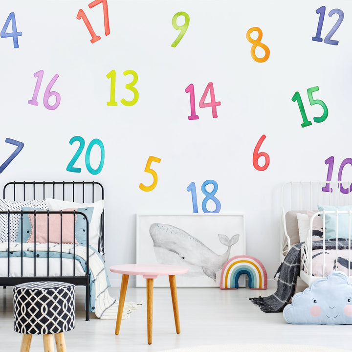 Rainbow Numbers Wall Decals