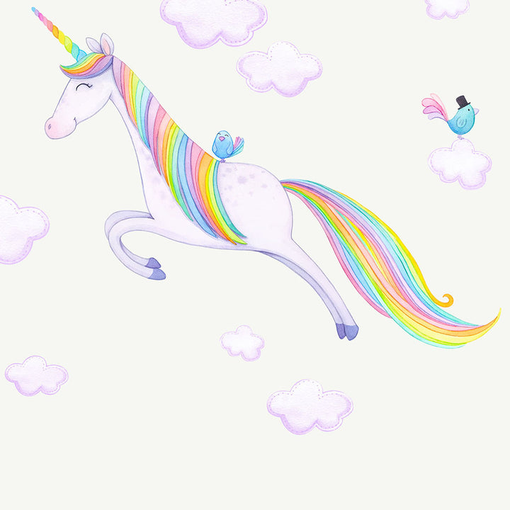 Rainbow Unicorn Fabric Wall Decal