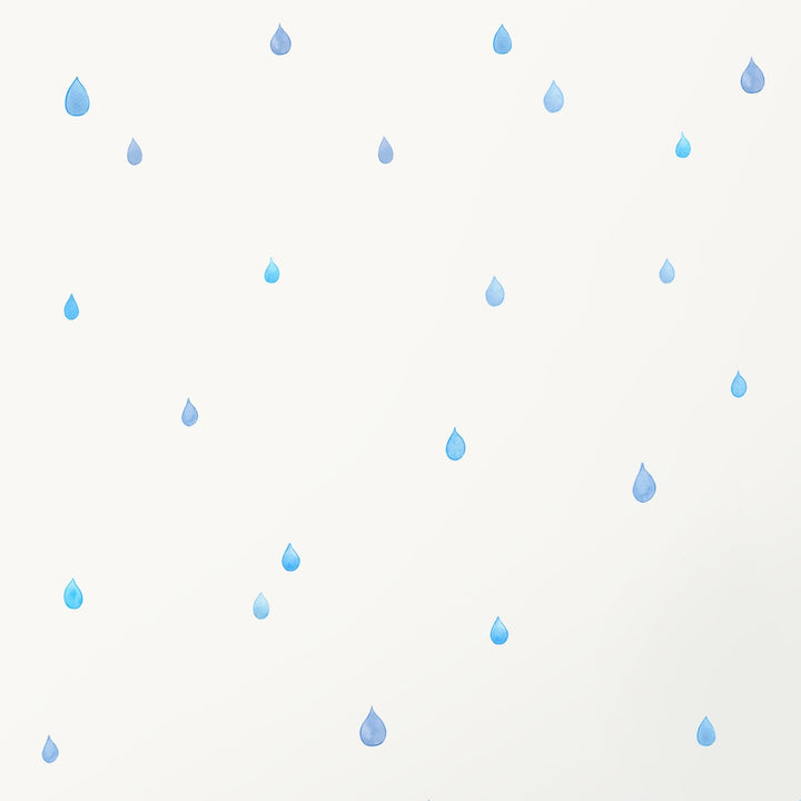 watercolour raindrop decals, large, blue