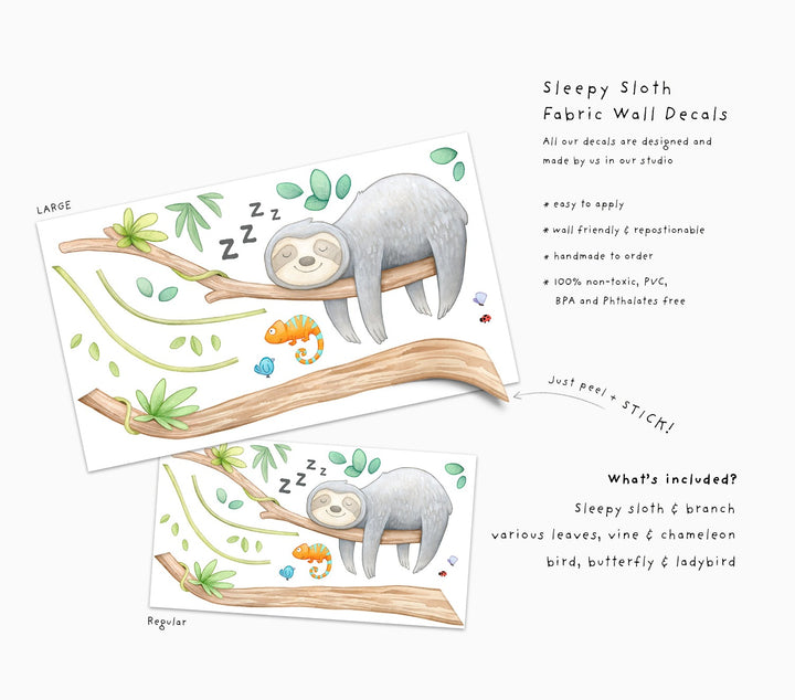 Sleepy Sloth Wall Decals