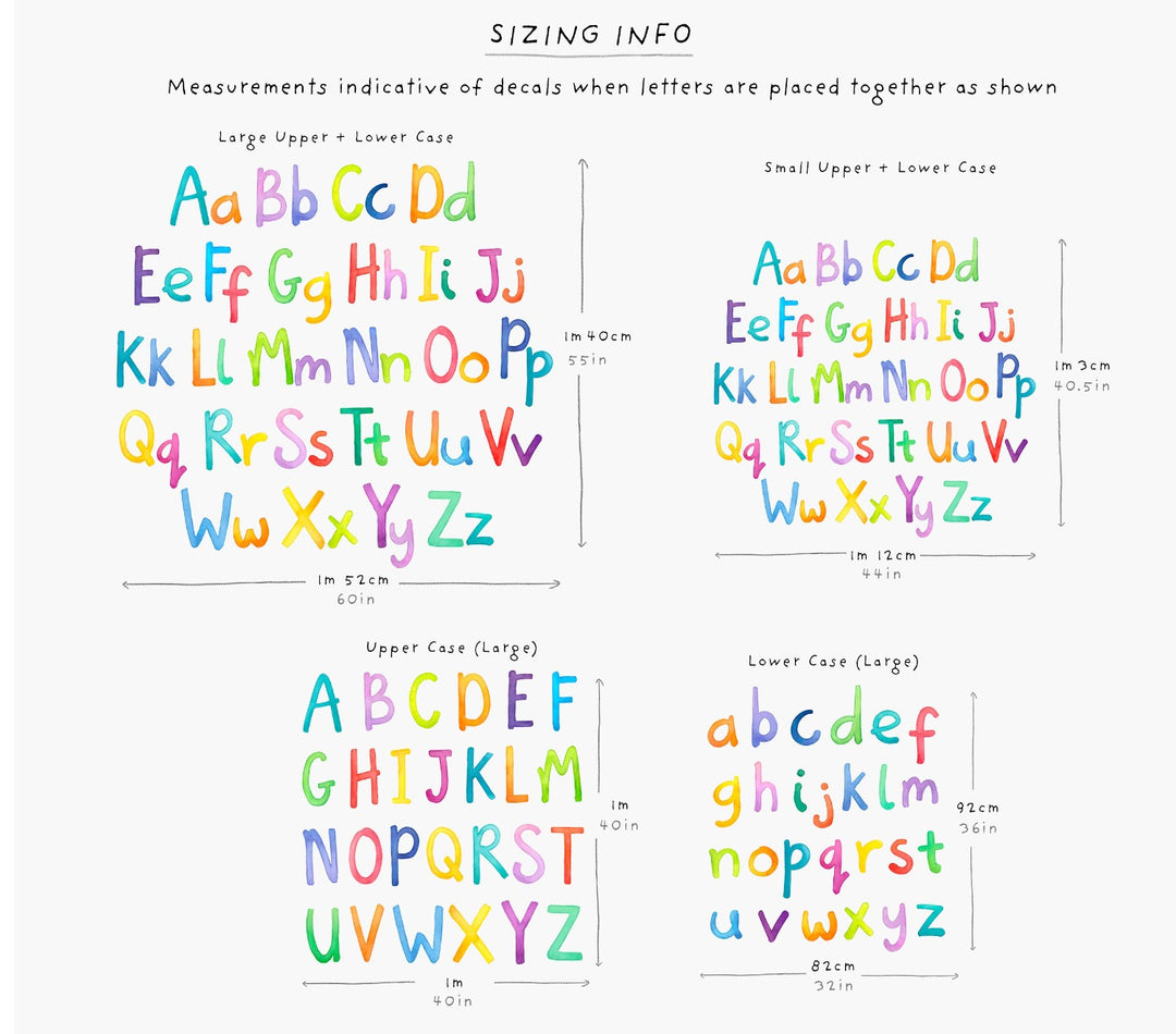 Alphabet Wall Decal - Lower Case Letters –