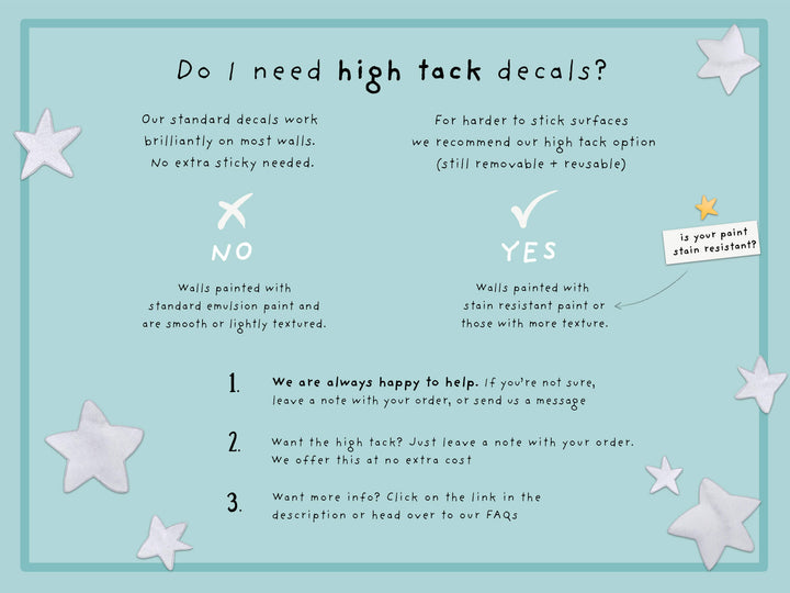 Information about standard v high tack media