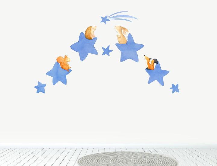 Woodland Stars Animals Night Time Wall Decals