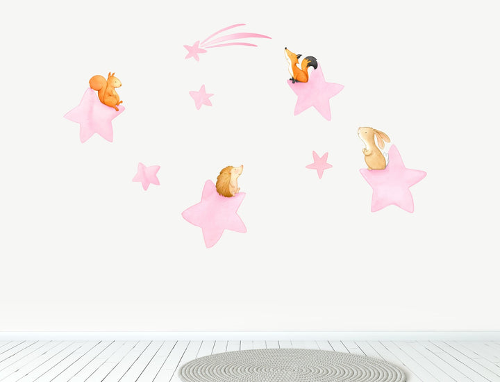 Woodland Stars Animals Night Time Wall Decals