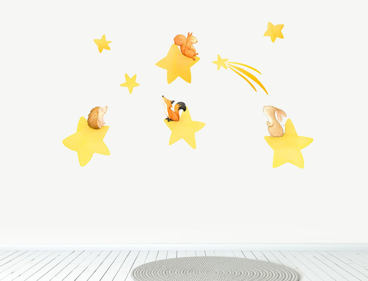 Woodland Stars Animals Night Time Wall Decals