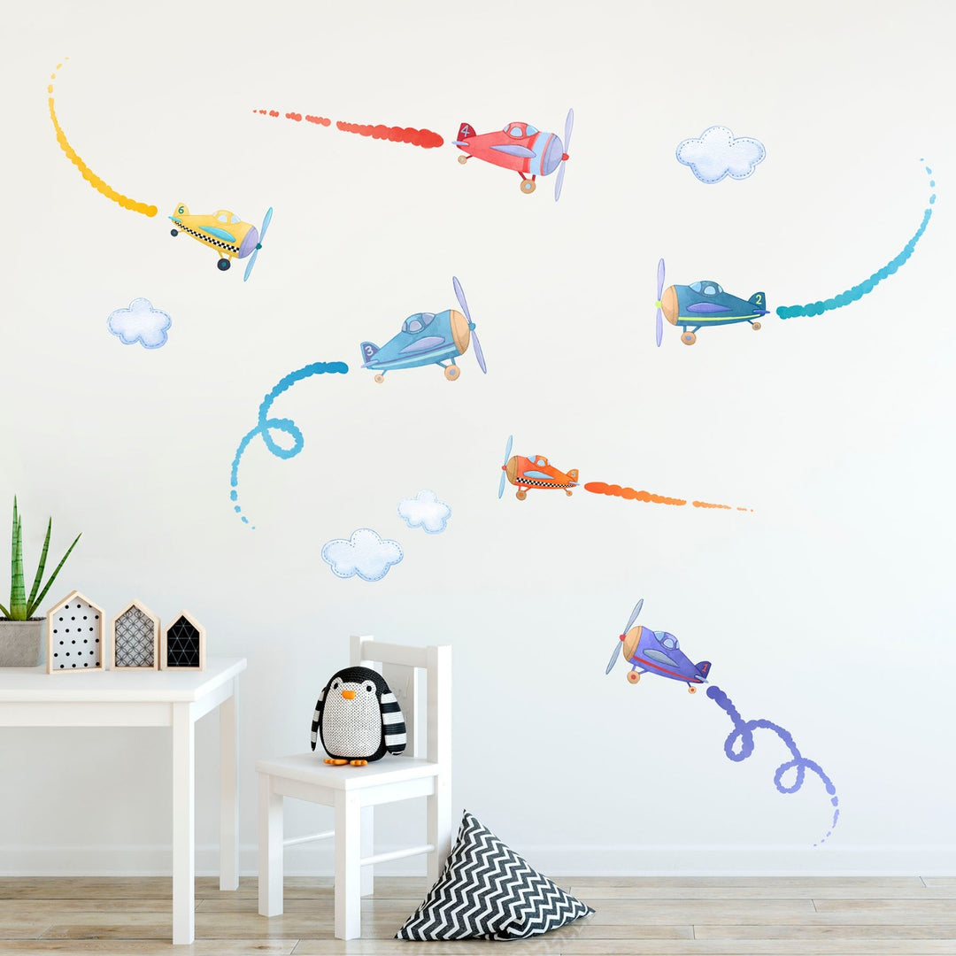Stunt Plane Wall Decals for kids, Little Tall Tales