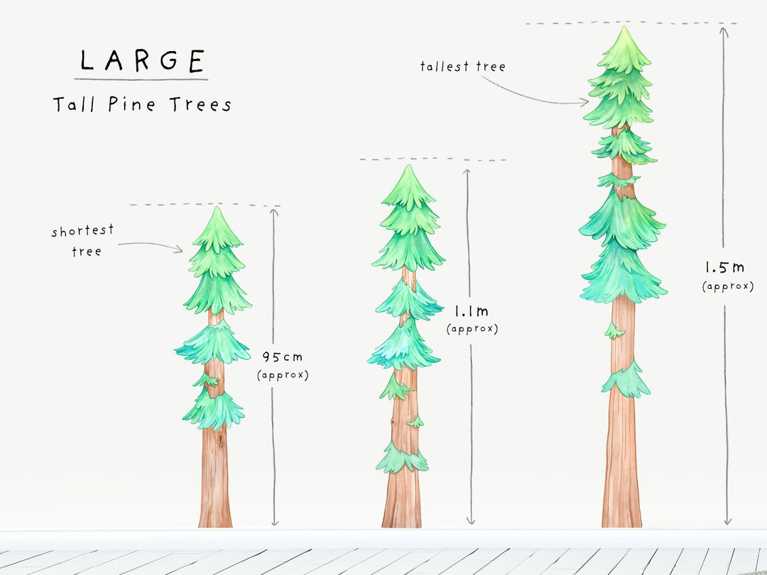 Tall Pine Trees Wall Decals