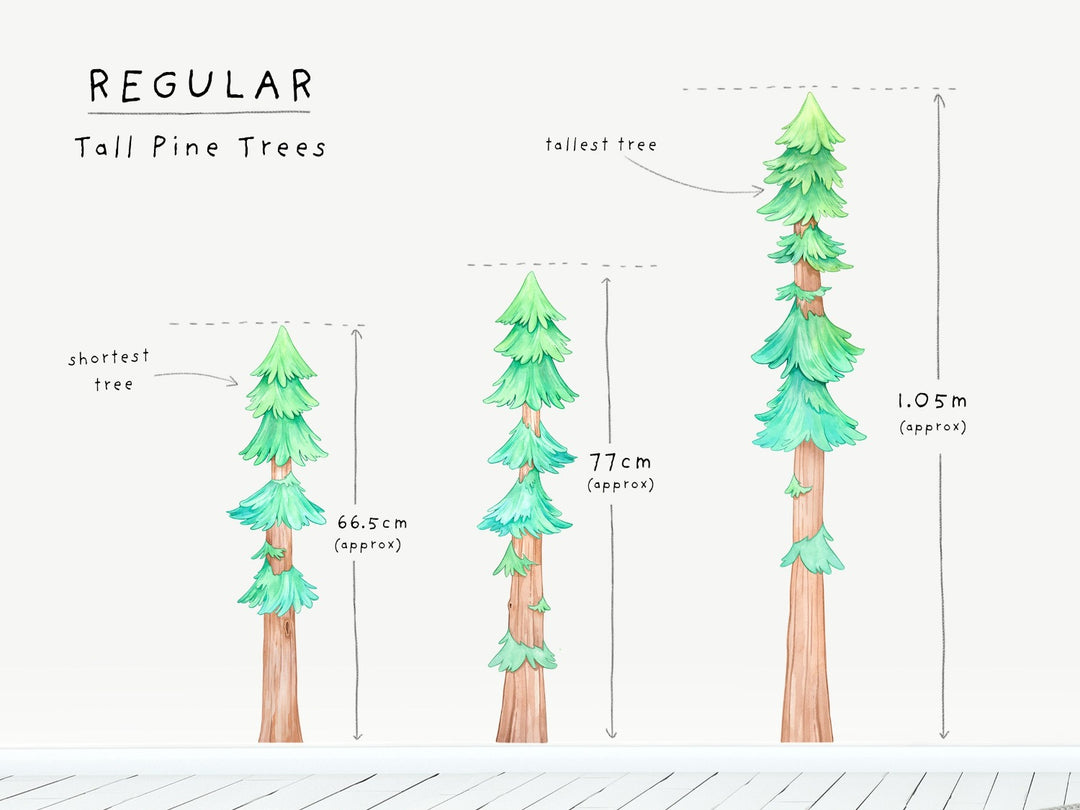 Tall Pine Trees Wall Decals