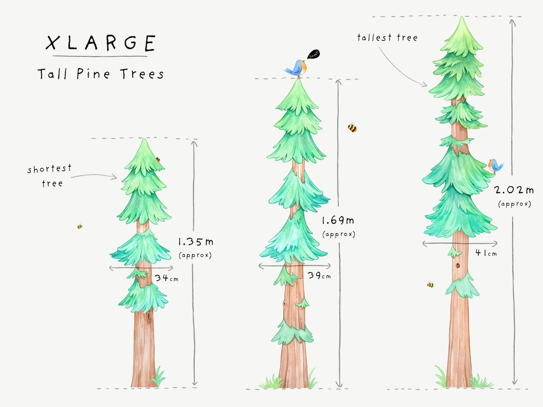 Tall Pine Trees Wall Decals