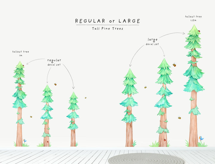Tall Pine Trees Wall Decals