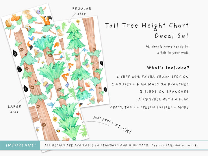 Tree Height Chart Wall Decals