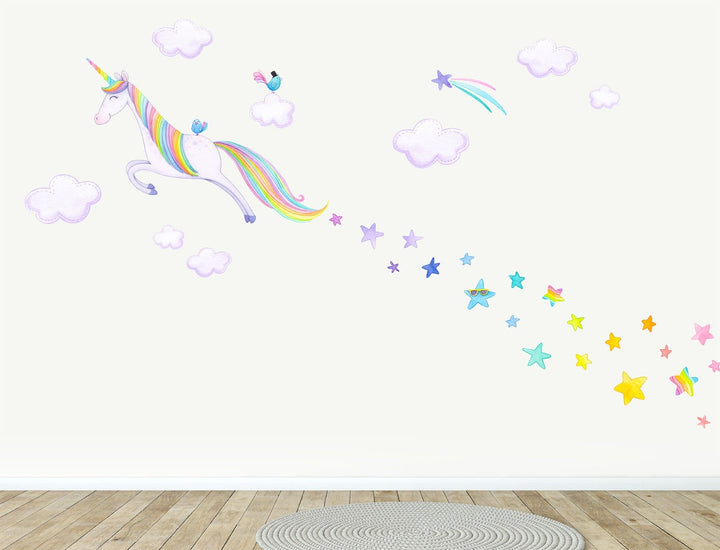 Rainbow Unicorn Fabric Wall Decal