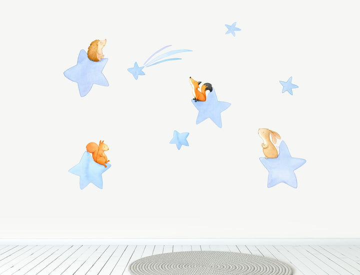 Woodland Stars Animals Night Time Wall Decals