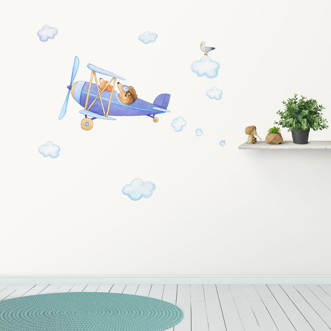 Woodland Animal Plane Wall Decal